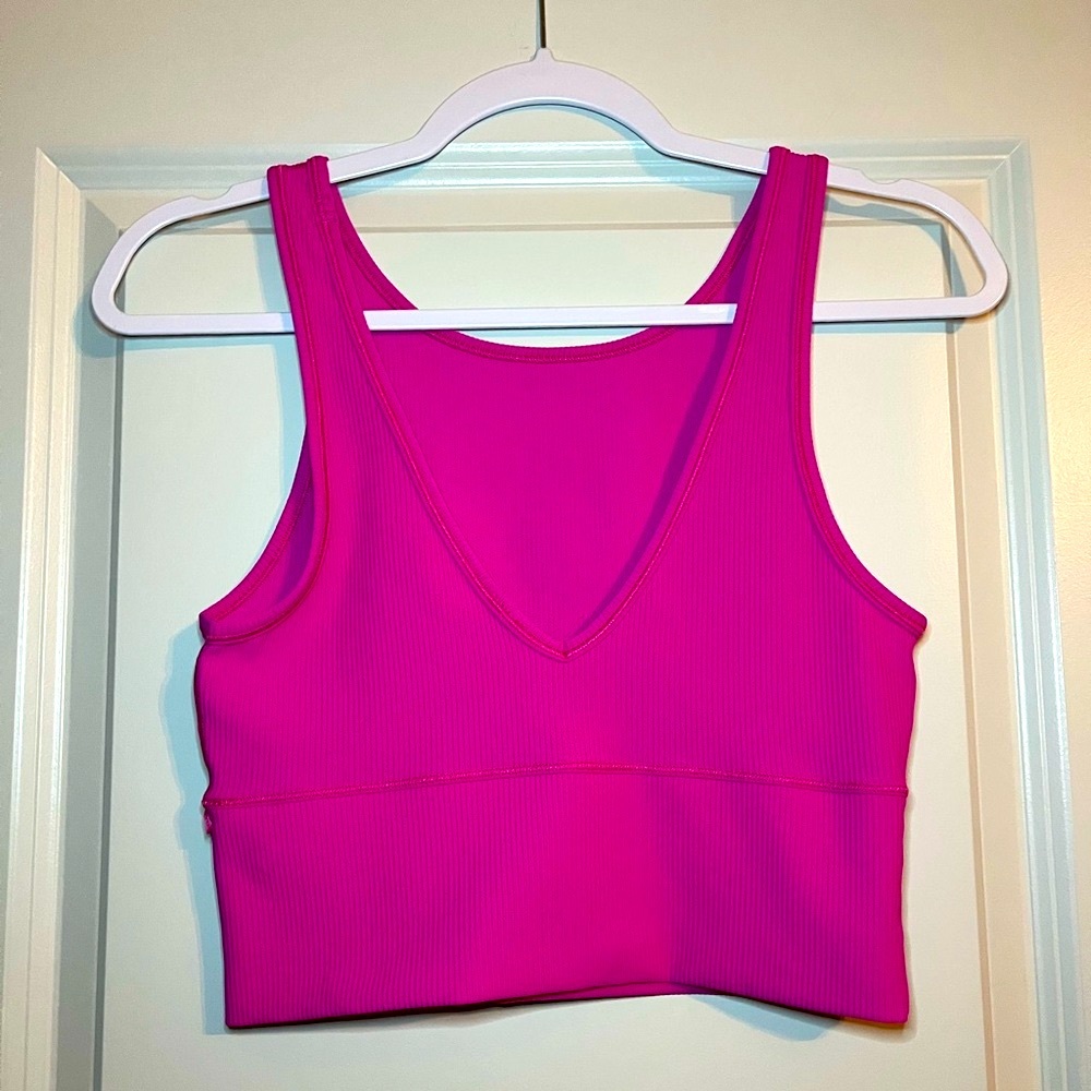 SOLD Lululemon Power Pivot Tank Top *Rib in Sonic Pink Size 8 - Picture 7 of 8